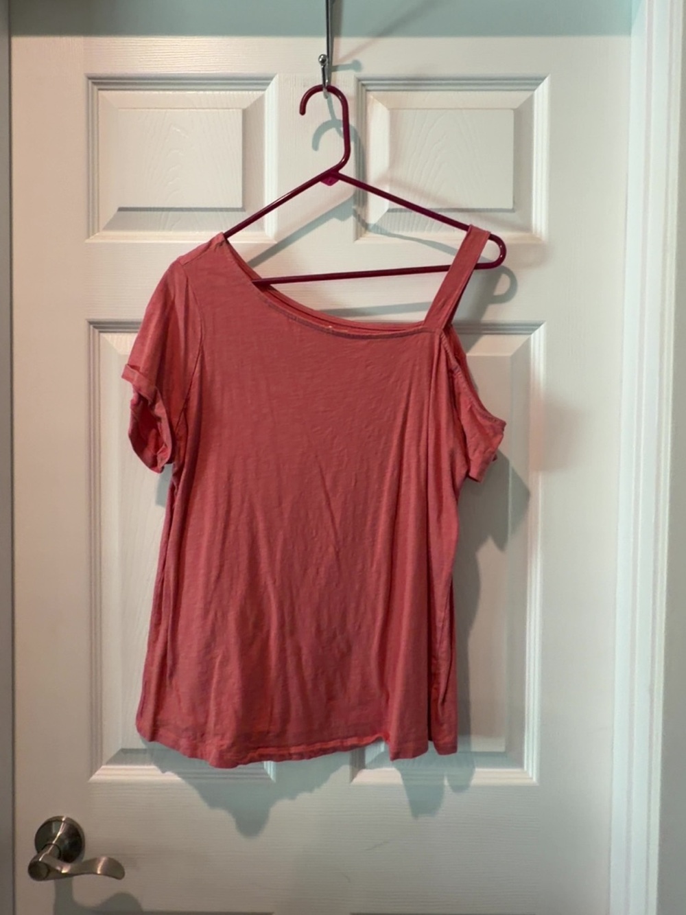 Maurices One-Shoulder Short Sleeve Top - Rose